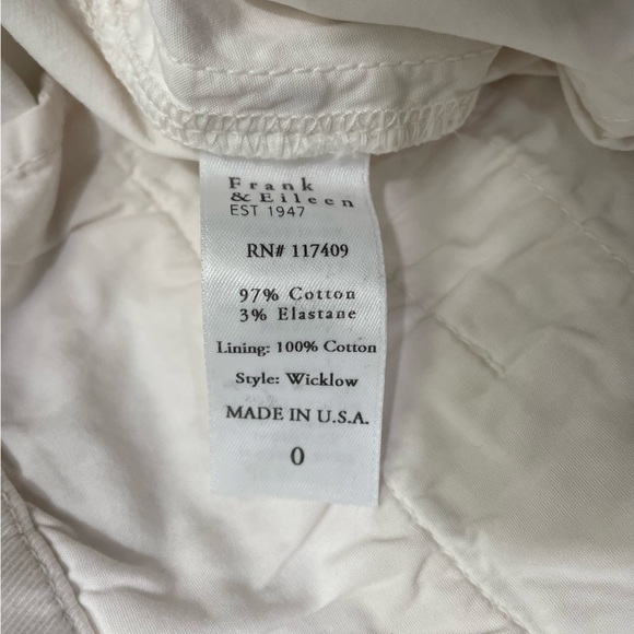 Frank & Eileen Wicklow Pants Womens Size 0 Cotton Flax Stretch Raw Hem NWOT #1 - Picture 12 of 13